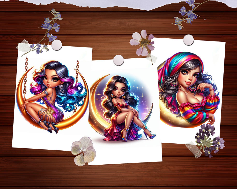 Küçük resim: Chibi Girl on Moon Coloring Pages