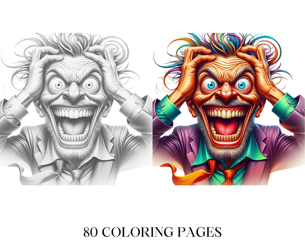 Miniatura: Exaggerated Caricature Coloring Page