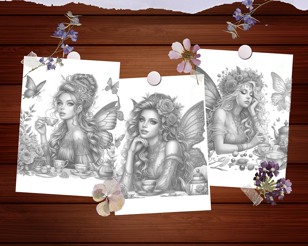 Miniaturbild: Fairy at The Tea Party Coloring Pages