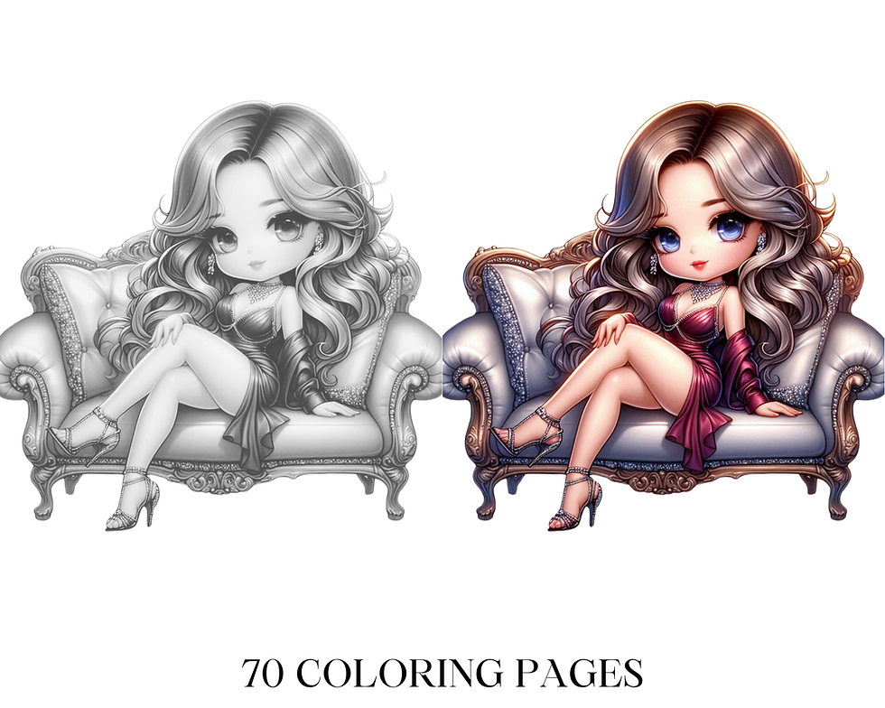 Miniaturbild: Chibi Series Glamorous Coloring Pages
