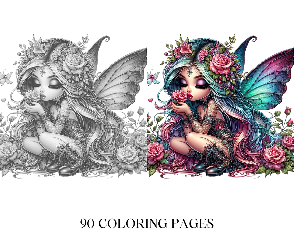 Thumbnail: Chibi Series Gothic Fairy Coloring Pages