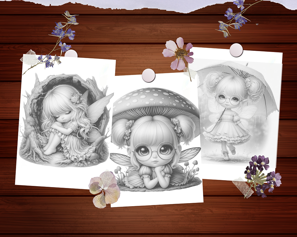 Miniatura: Pretty Little Fairy Coloring Pages