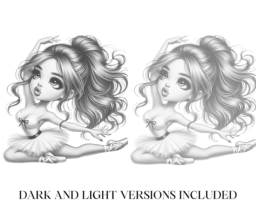 Miniatura: Ballerina Chibi Coloring Pages