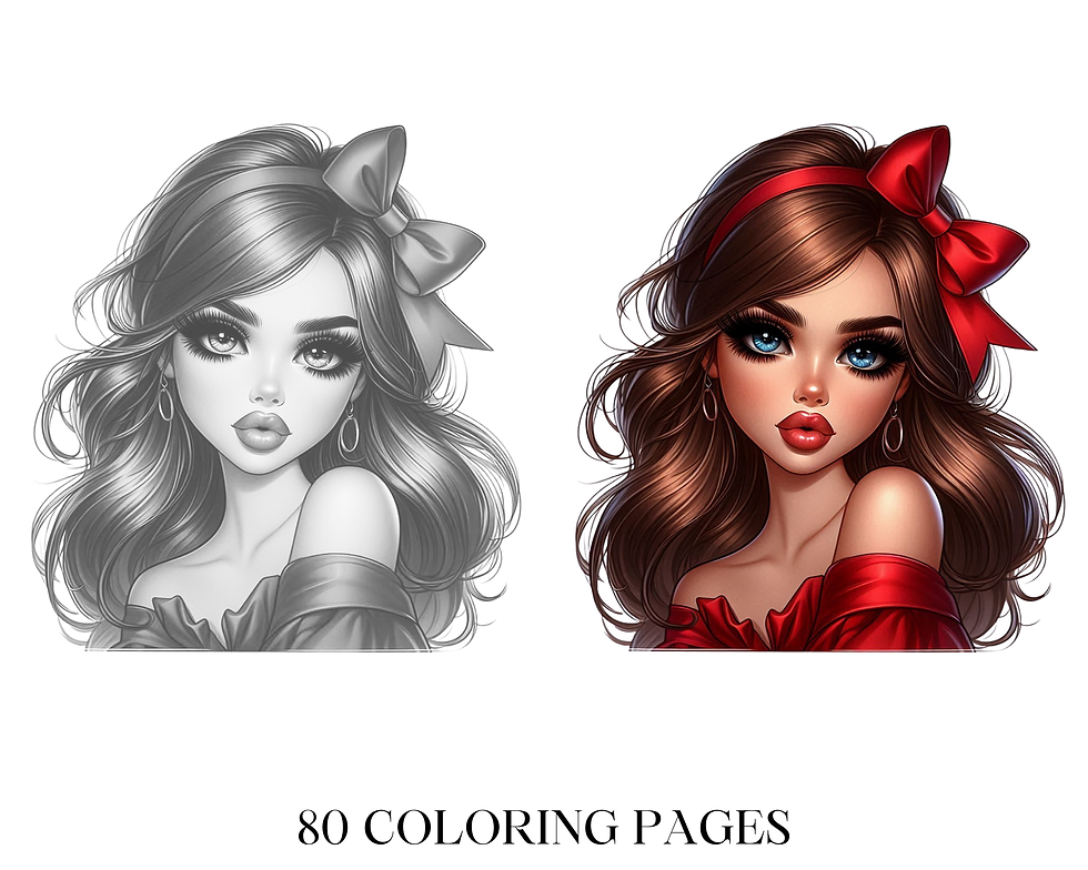 Miniaturbild: Charming Girl Fashion Coloring Pages