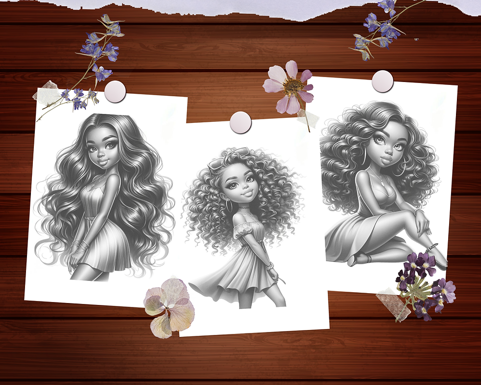 Thumbnail: Black Girl Caricature Coloring