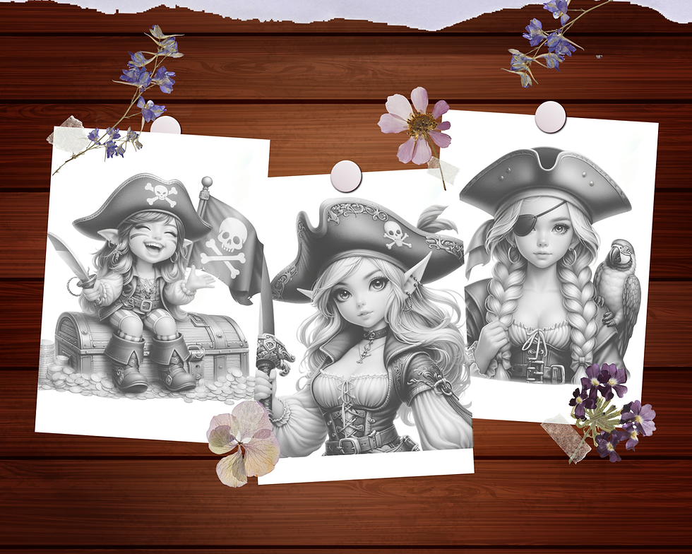 Miniatura: Pirate Gnome Girl Coloring Pages