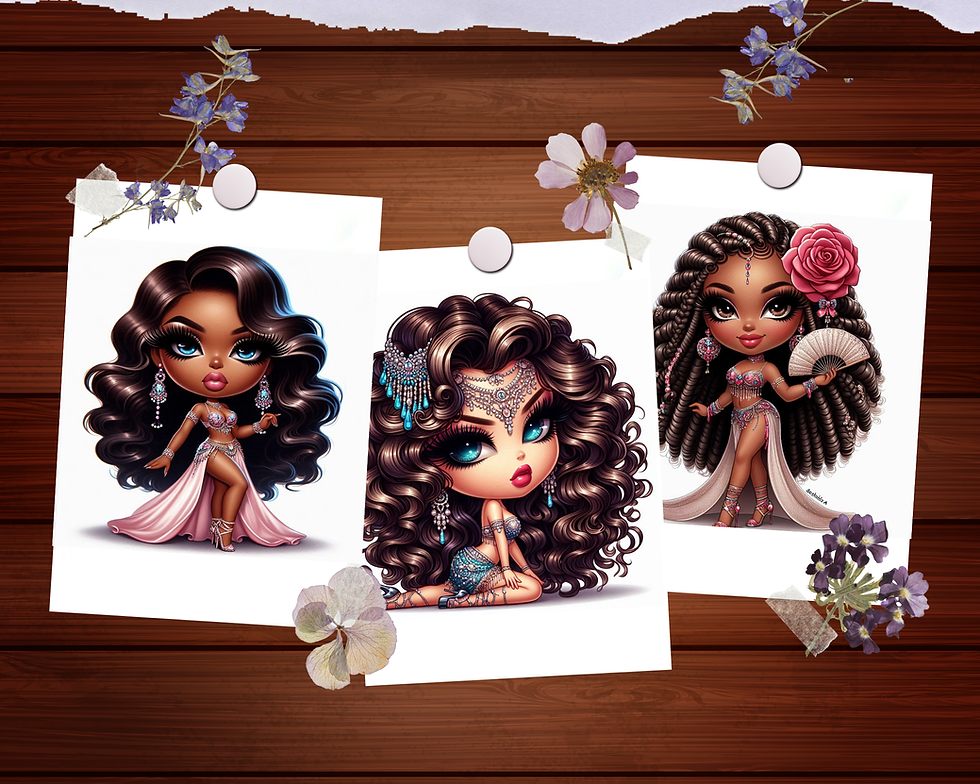 Miniature : Chibi Series Belly Dancer Coloring Pages