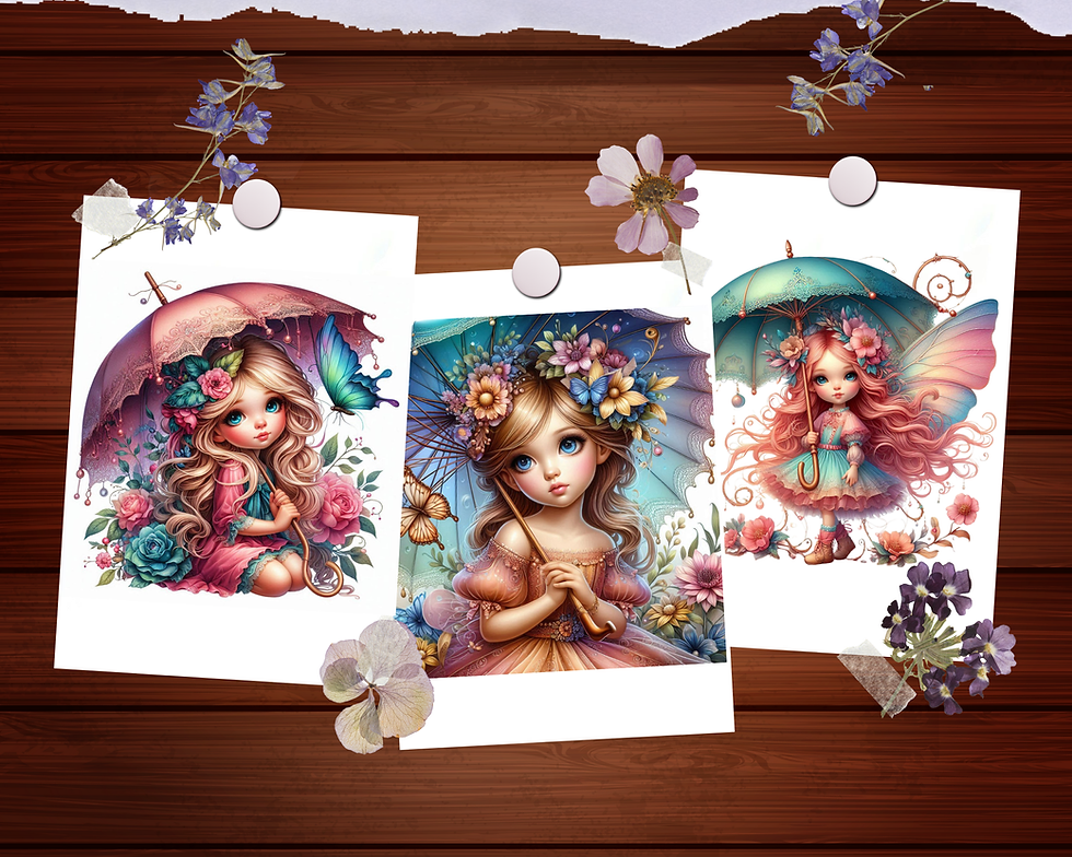 Küçük resim: Enchanted Fairy Umbrella Girl Coloring Page