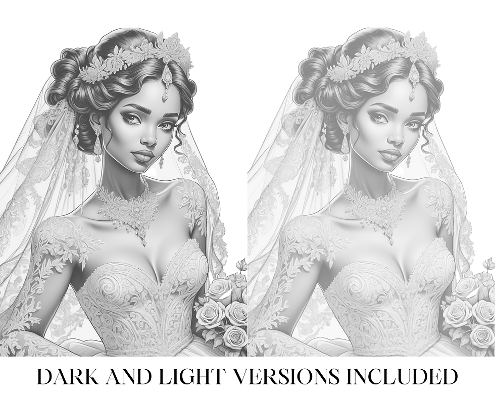 Thumbnail: Beautiful Black Wedding Brides Coloring Pages