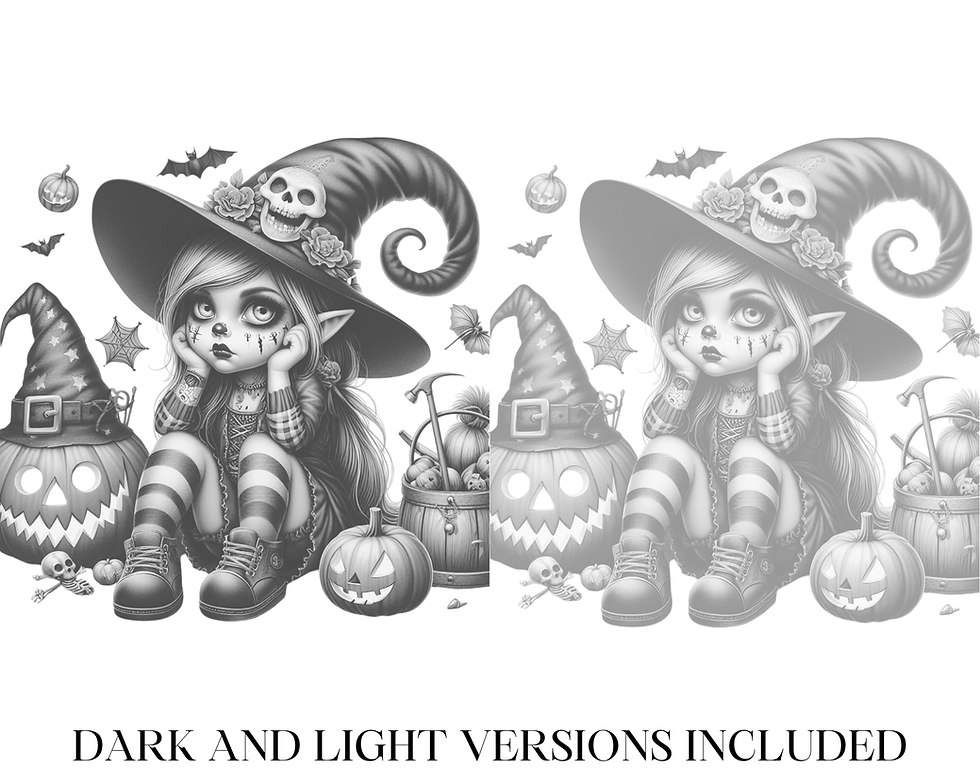 Miniature : Little Girl Gnome Halloween Coloring Pages