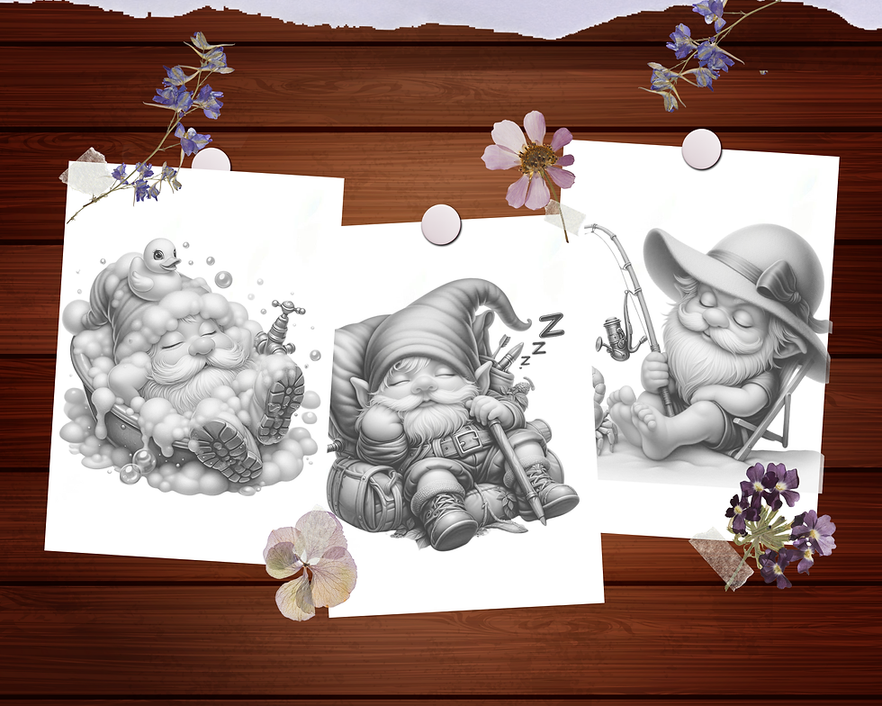 Küçük resim: Cute Lazy Gnomes Coloring Pages