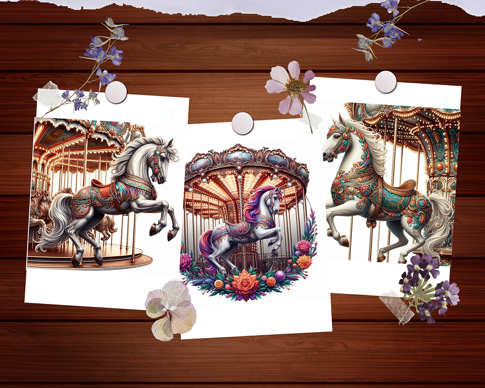 Miniaturbild: Carousel Horse Coloring Pages
