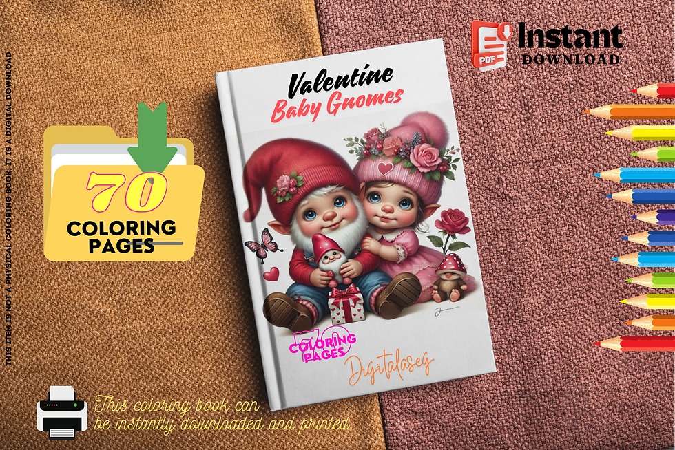 Thumbnail: Valentine Baby Gnomes Coloring Pages