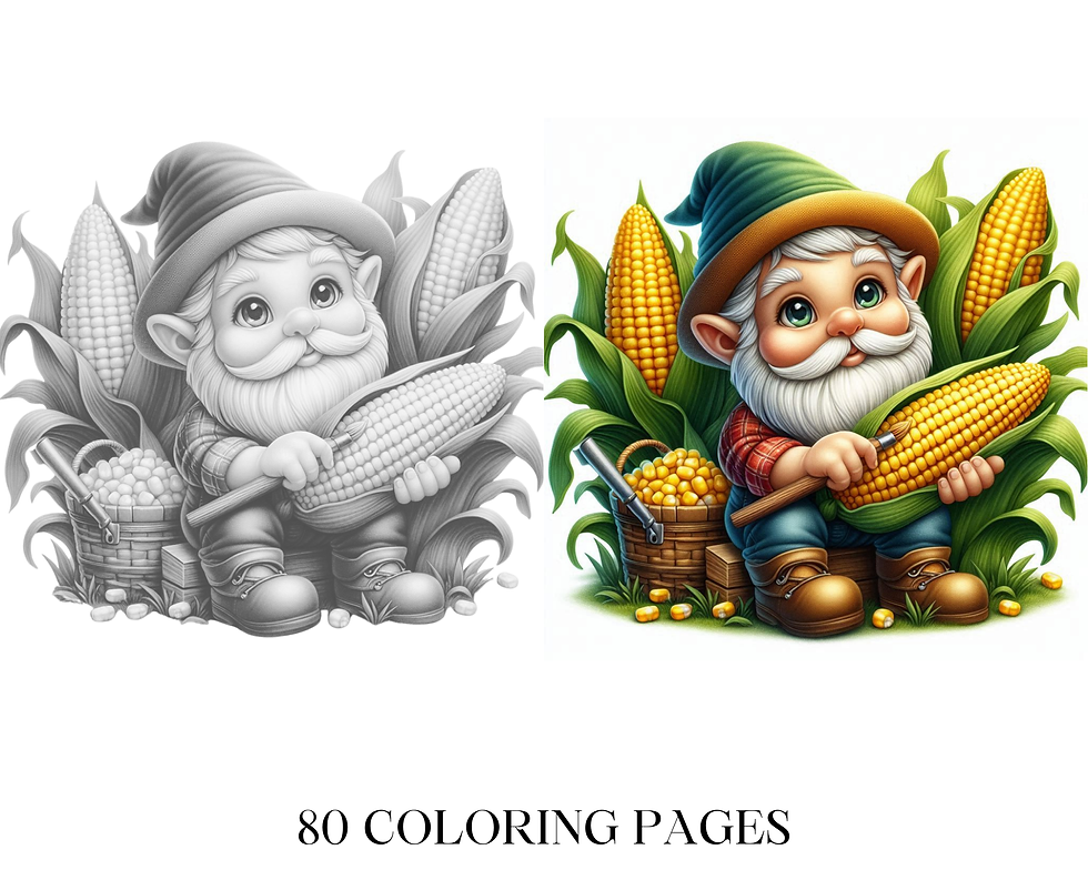Miniaturbild: Gnome Harvest Time Coloring Pages