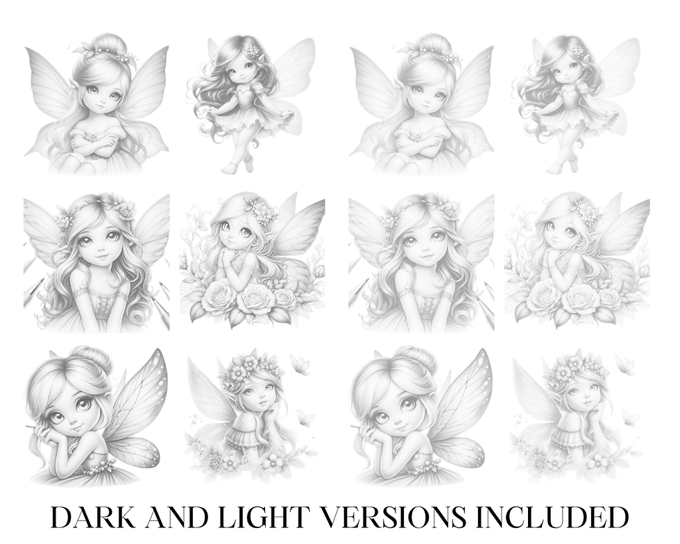 Miniatura: Tiny Illustrations Cute Fairy Coloring Pages
