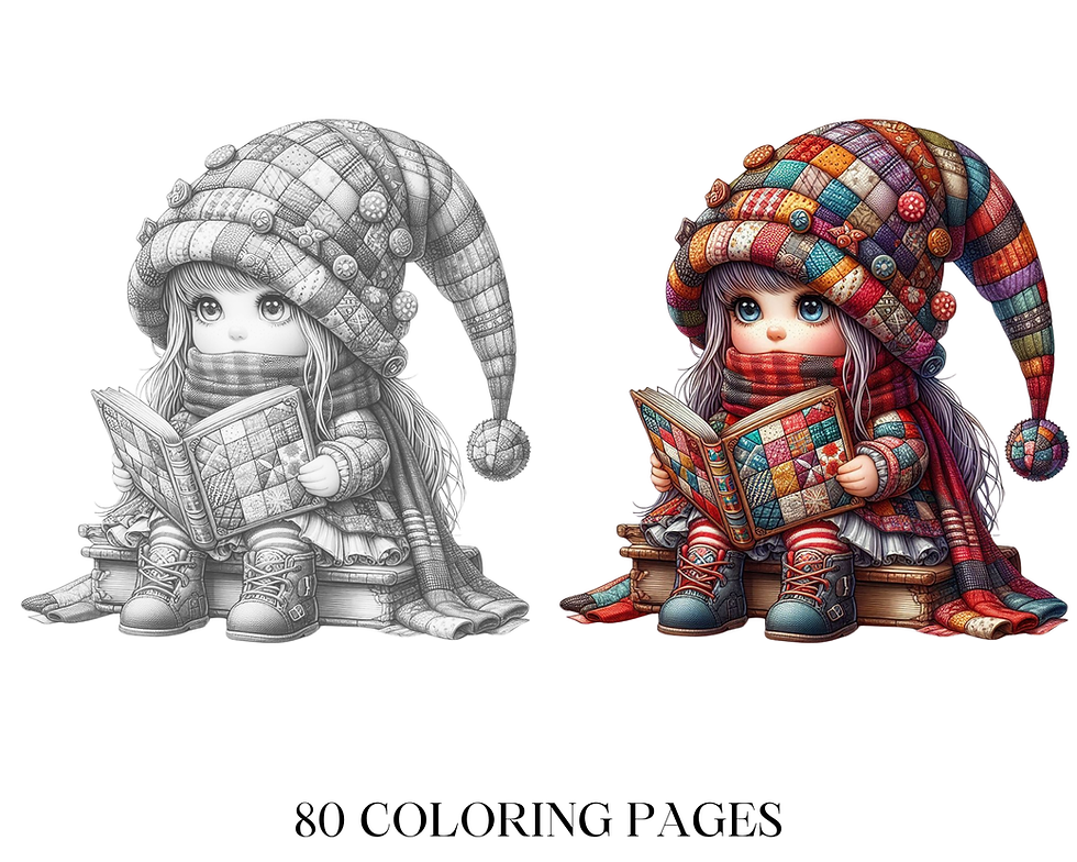 Küçük resim: Patchwork Gnome Little Girl Coloring Pages