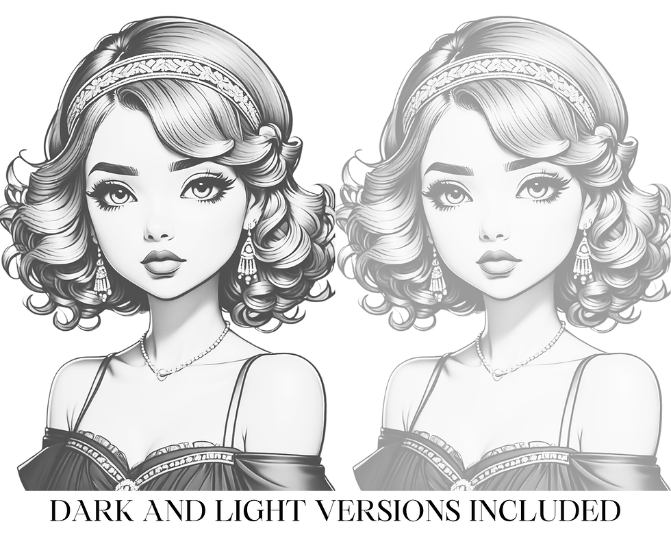 Miniaturbild: Chibi girls in the 1920's Coloring Pages