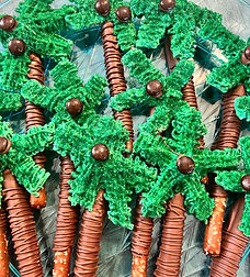 Palm Tree Dipped Pretzel Rods