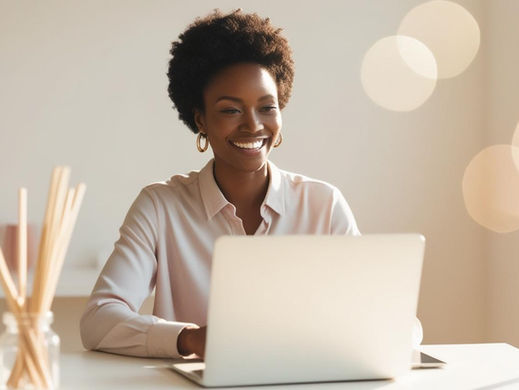 a smiling remote worker