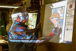 Robert Pinart Stained Glass Artist fabricated at Wilmark Studios