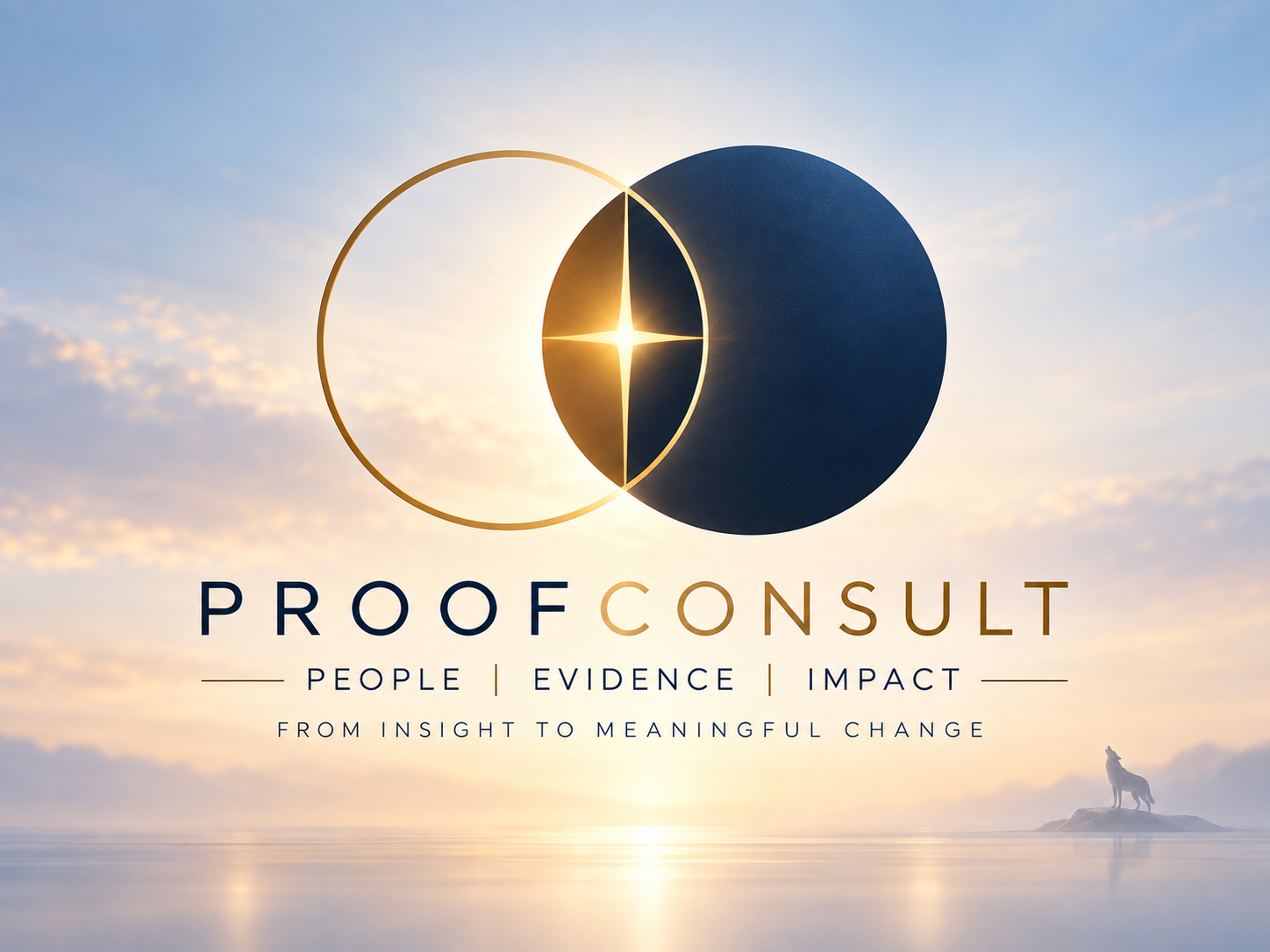 Proofconsult emblem: a gold ring overlapping a dark disc, with a four-pointed star where they meet