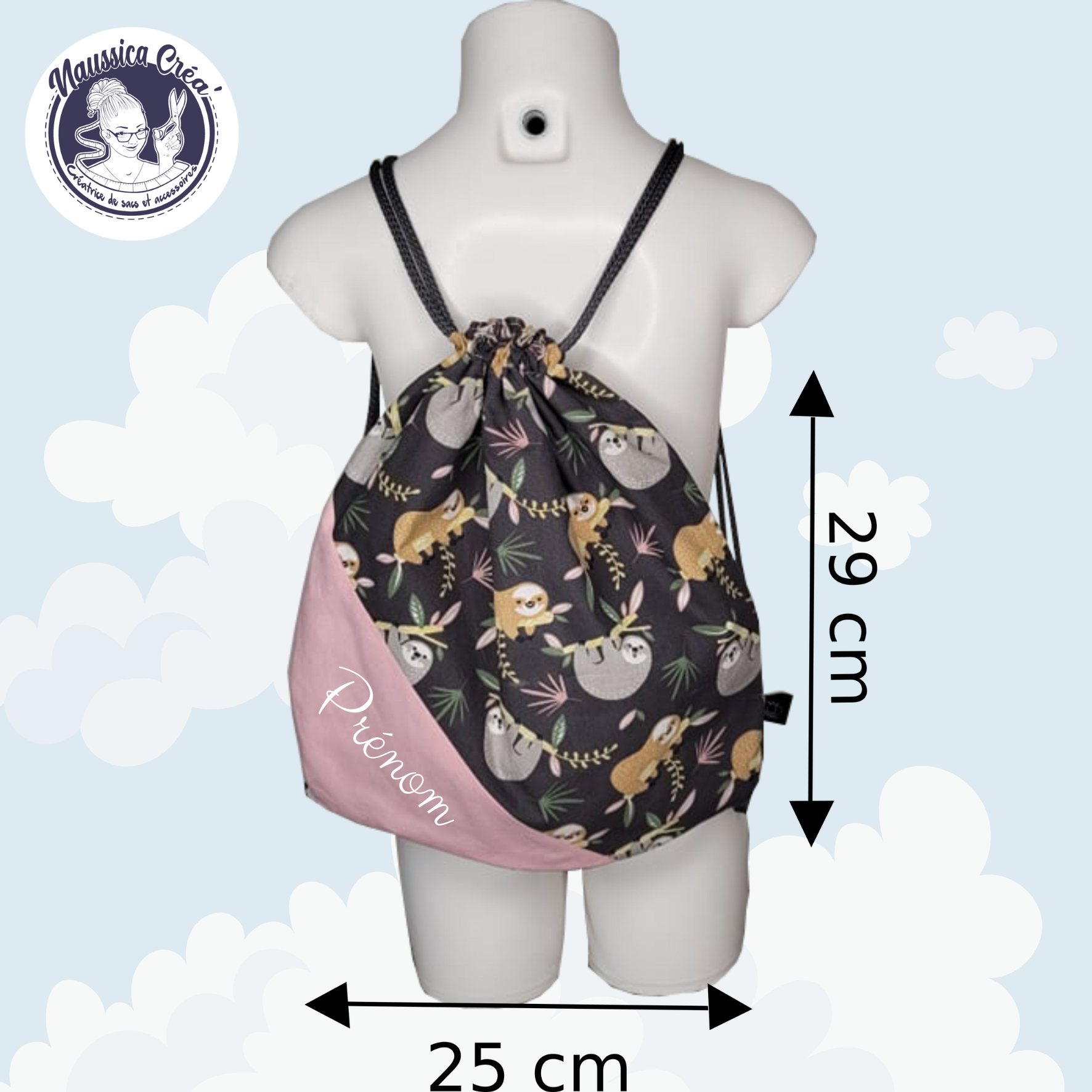 Sac pochon enfant "Paresseux"