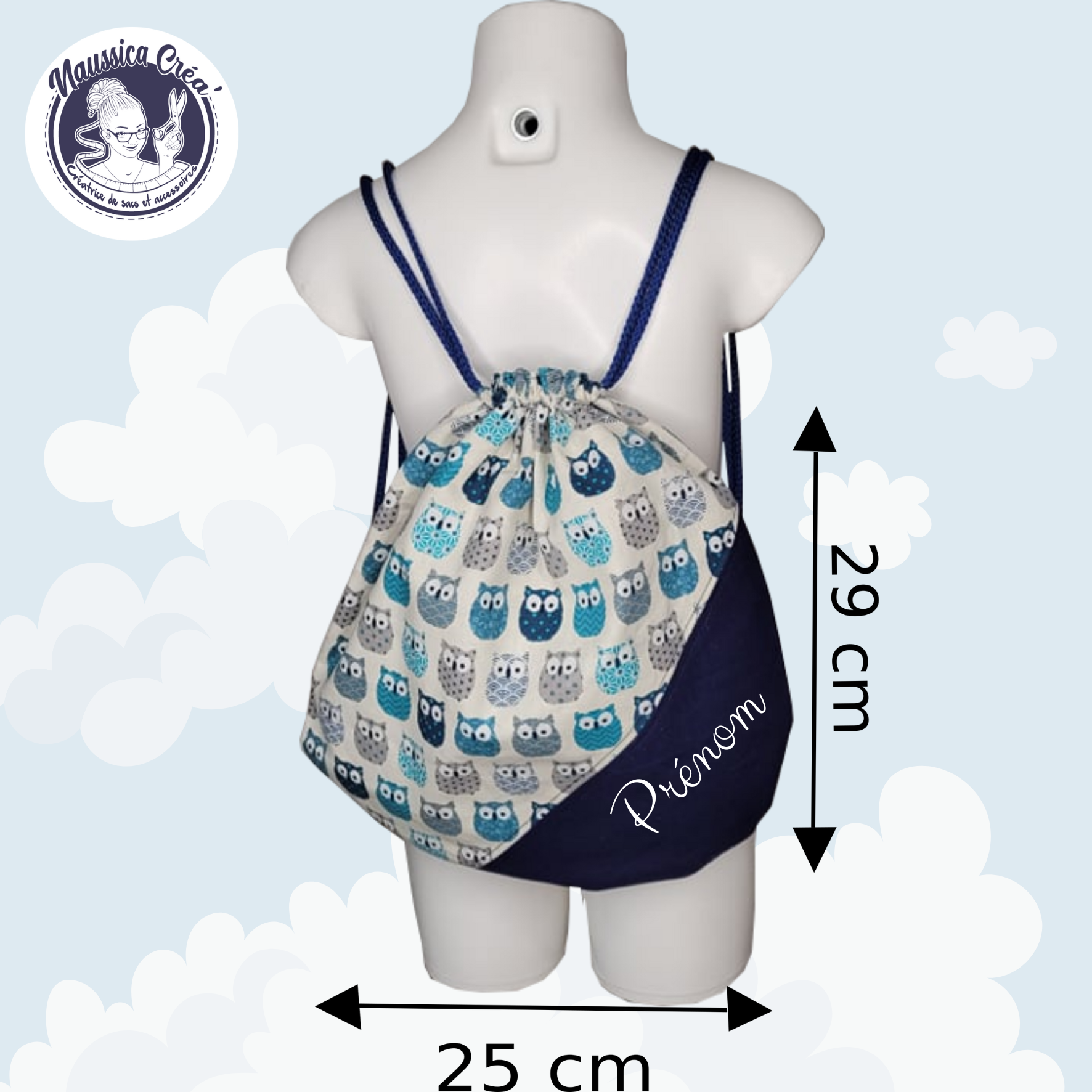 Sac pochon enfant "Chouettes"