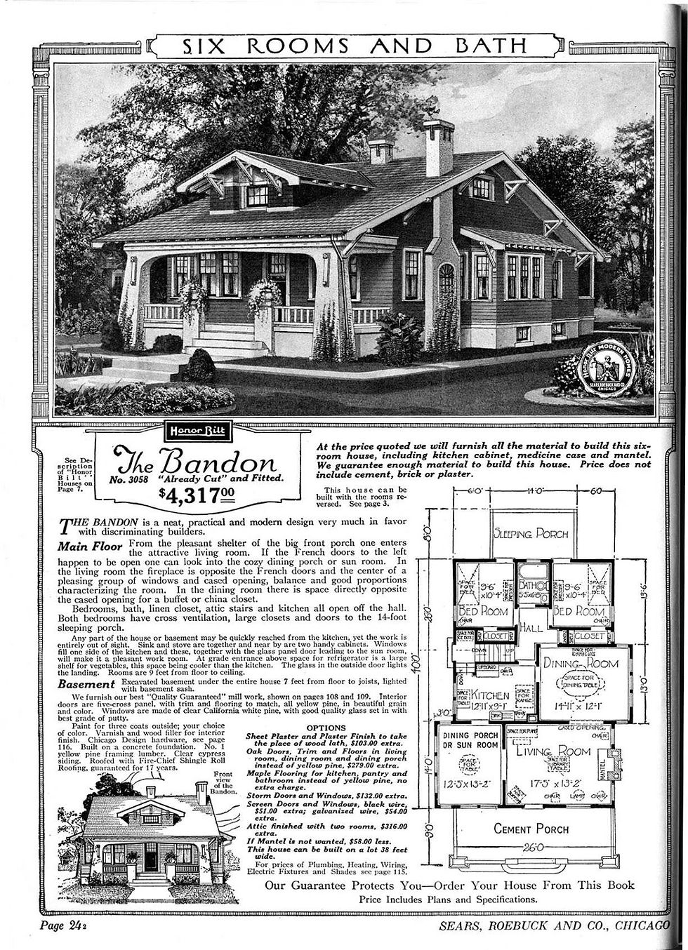 “Early 1900s Sears catalog ad — entire homes shipped by rail, piece by piece, but the foundation was left to the homeowner.”