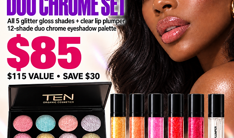 GLITTER LIP DUO CHROME EYESHADOW SET