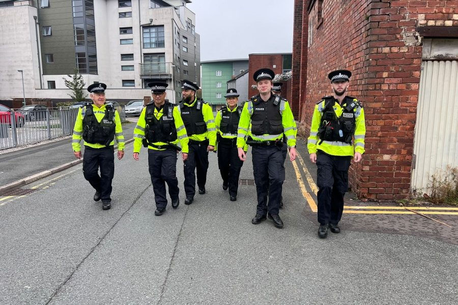 Lancashire Special Constables deployed to reports of around 30 youths aiming fireworks at people, receive a barrage of 25 fireworks fired at them.