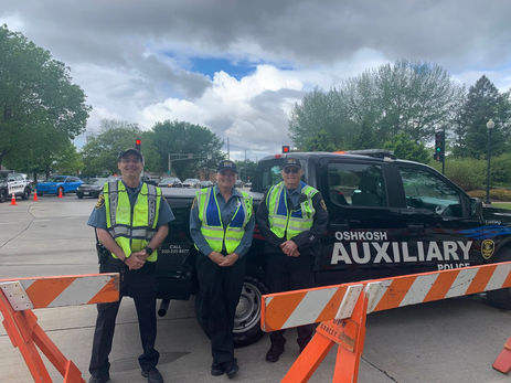 Oshkosh Auxiliary Police working a traffic detail at the Festival of Spring.