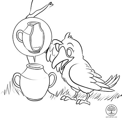 Colouring page - Ep 16. The Crow and the Clay Pot.jpeg