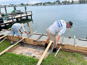 Working Hard on a brand new seawall