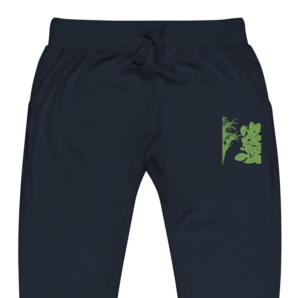 Thumbnail: Background Kiwi Green - Embroidery Unisex fleece sweatpants
