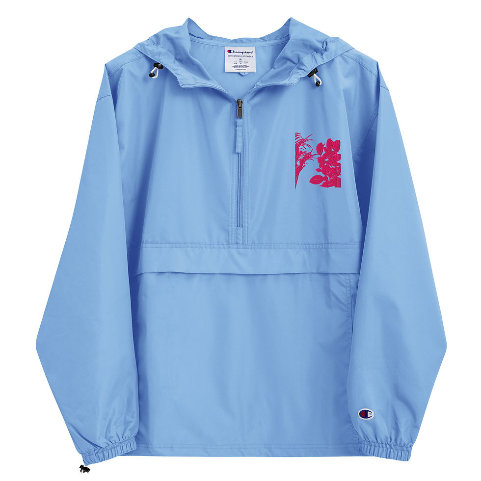 Thumbnail: Background Flamingo - Embroidery Champion Packable Jacket
