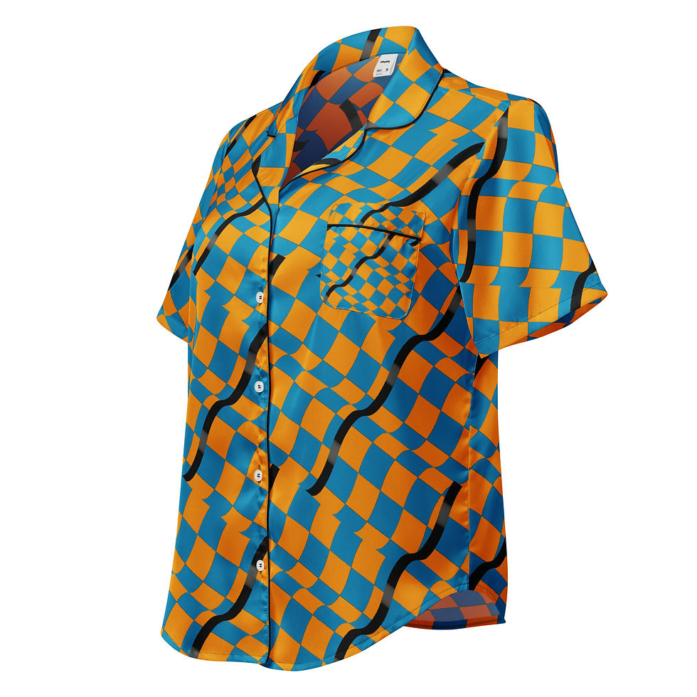 Thumbnail: Waves All-over print women’s short sleeve pajama top