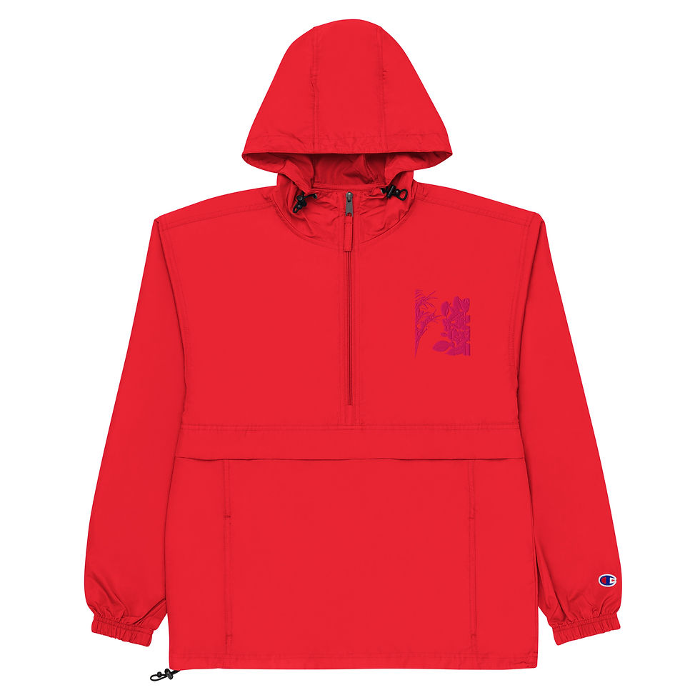 Thumbnail: Background Flamingo - Embroidery Champion Packable Jacket