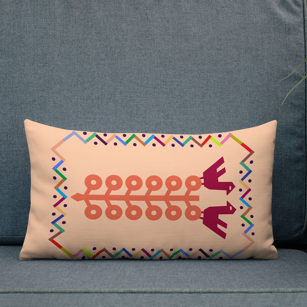 Thumbnail: Tree of Life - Peach - Premium Pillow