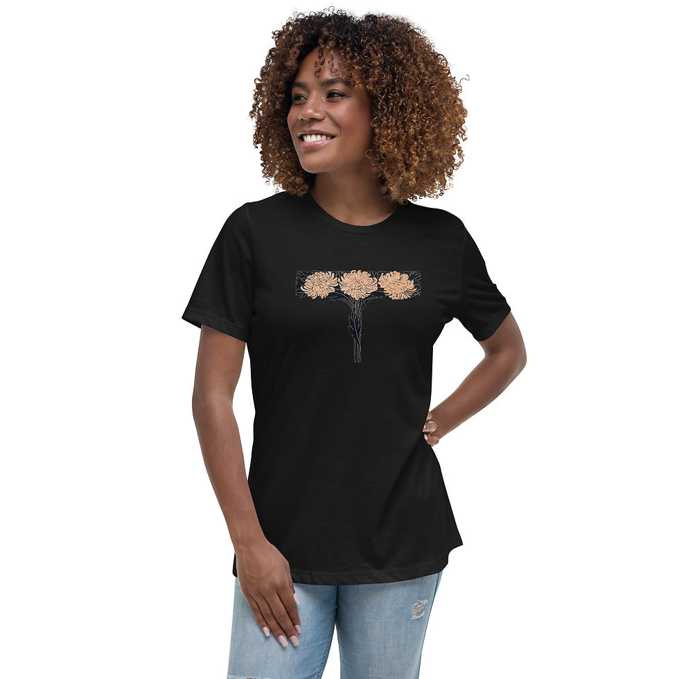 Thumbnail: Three Flowers - Women's Relaxed T-Shirt