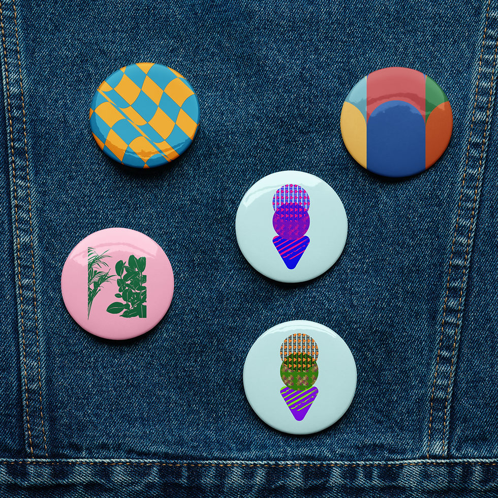 Set of pin buttons