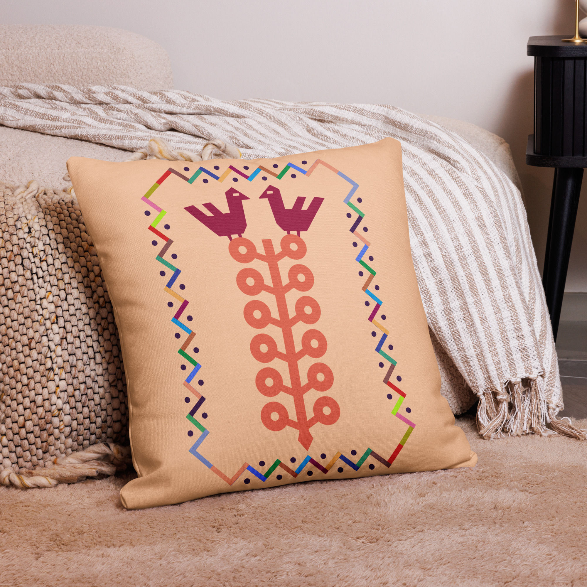 Tree of Life - Peach - Premium Pillow Case