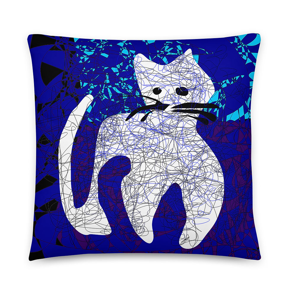 My son ex-friend's cat in the window - Basic Pillow