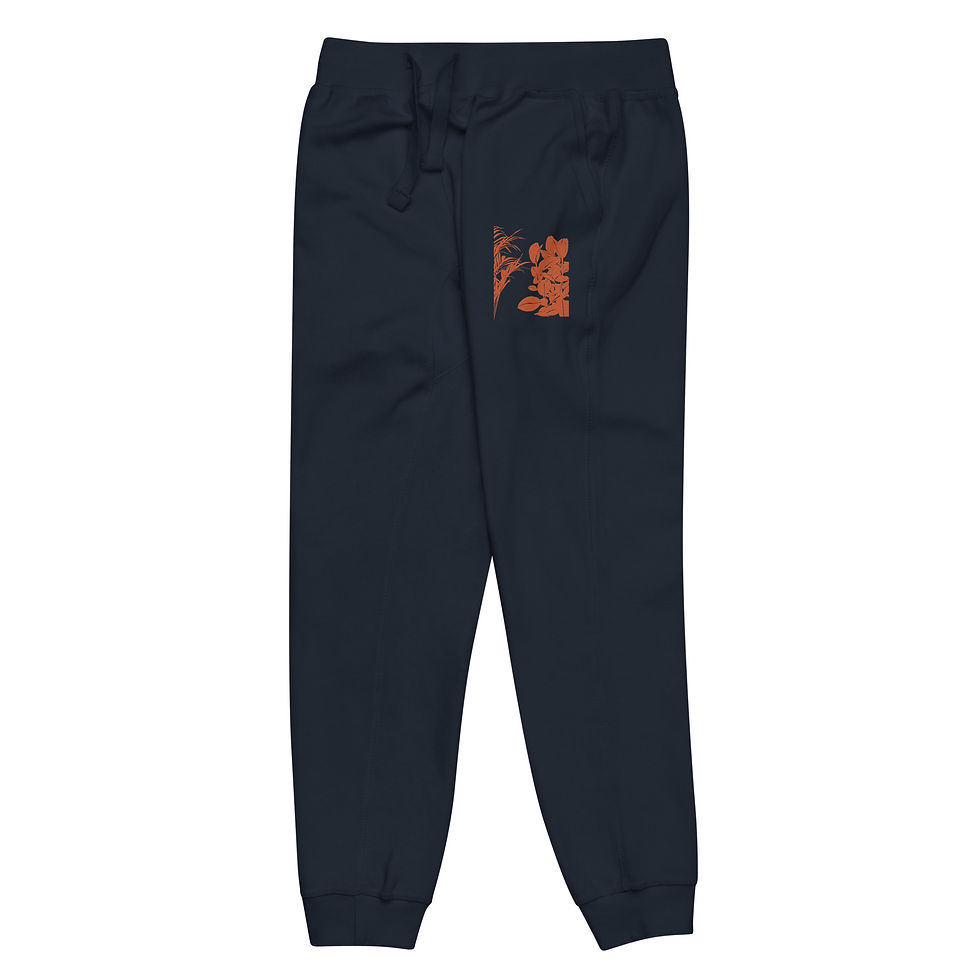 Thumbnail: Background Orange - Embroidery Unisex fleece sweatpants