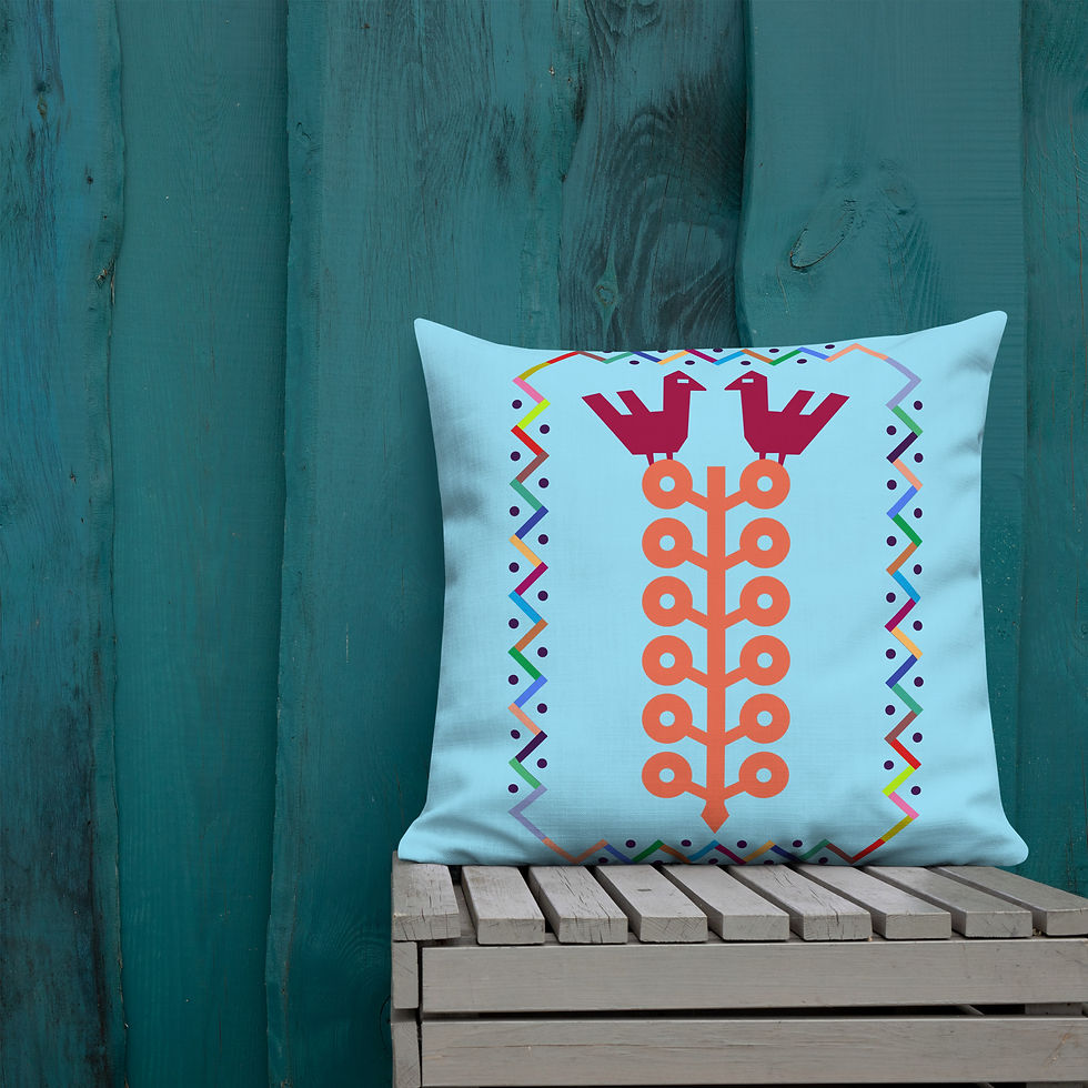 Thumbnail: Tree of Life - Columbia Blue - Premium Pillow