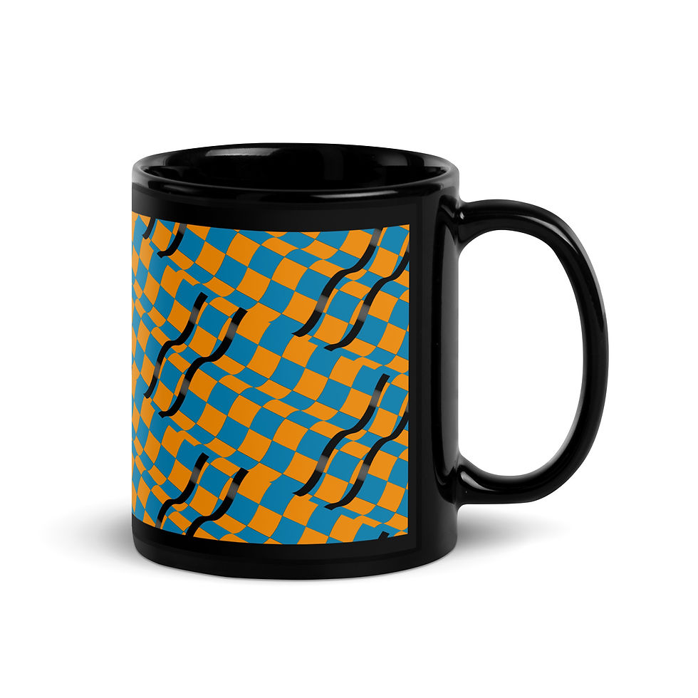 Waves - Black Glossy Mug