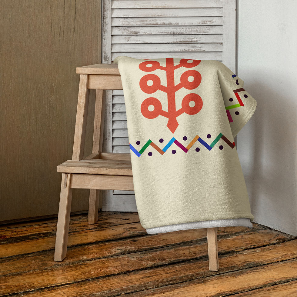 Thumbnail: Tree of Life - Apricot White - Towel