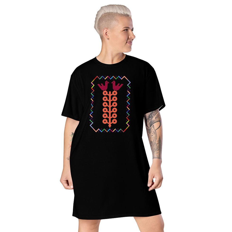 Tree of Life - Black - T-shirt dress