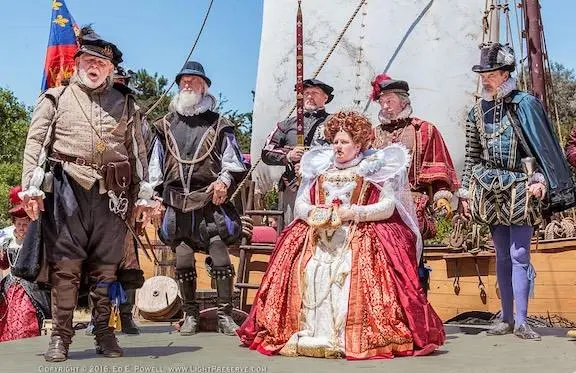 Queen Elizabeth I reigns and legendary figures like Shakespeare and Sir Francis Drake come to life.
