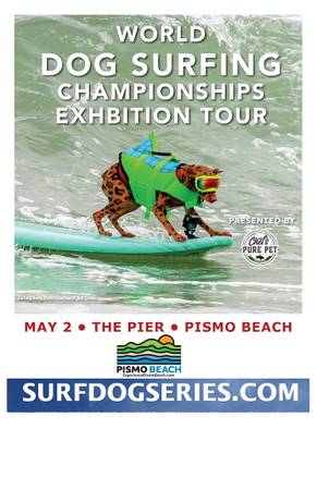 Poster for World Dog Surfing Championship at Pismo  Beach