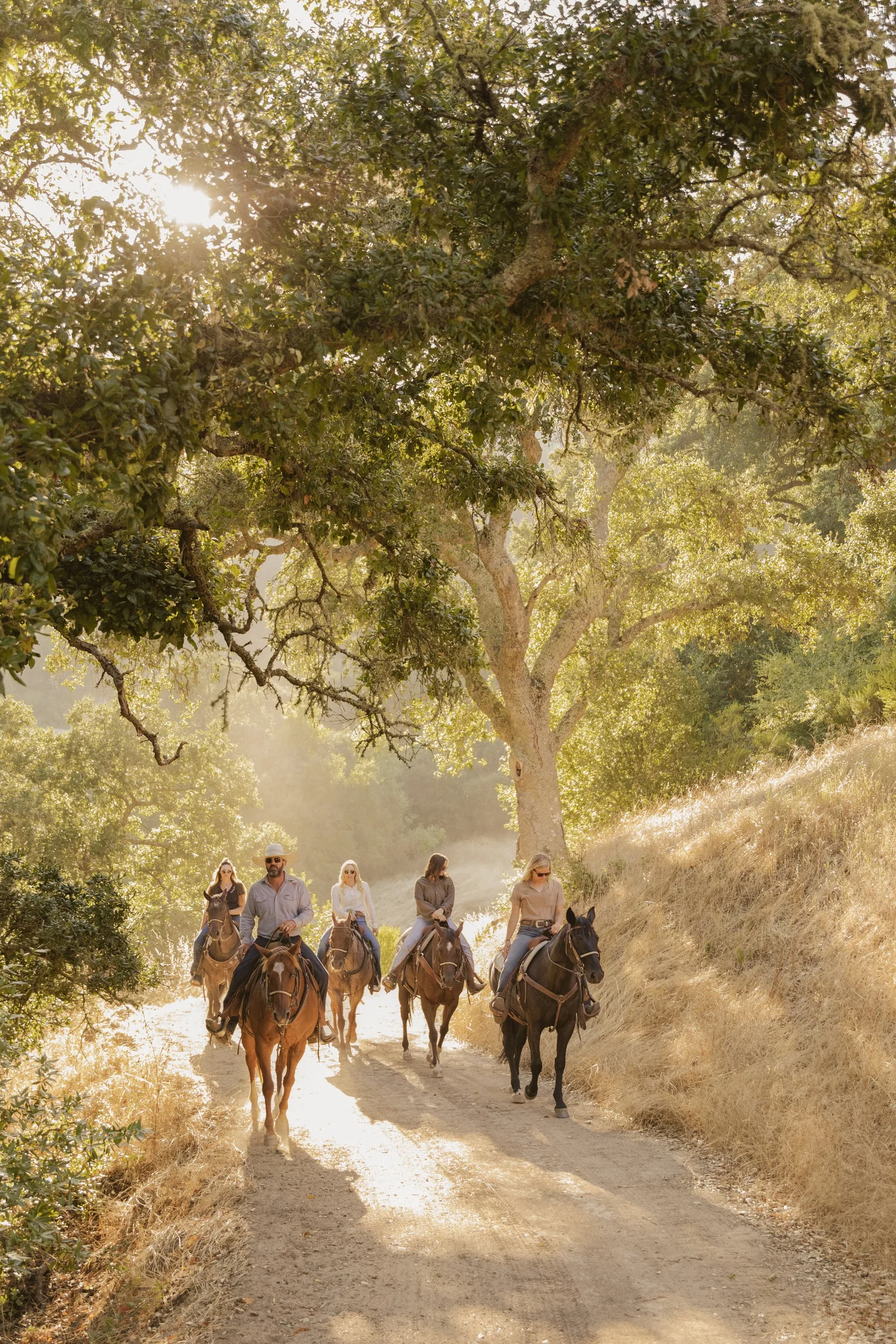 A group of people enjoying horseback riding at Margarita Adventures